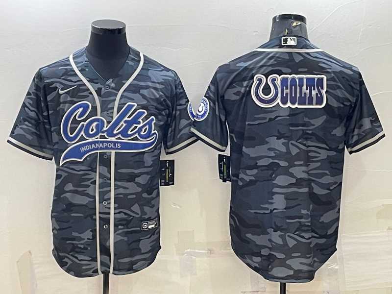 Men's Indianapolis Colts Grey Camo Team Big Logo With Patch Cool Base Stitched Baseball Jersey,We sell and wholesale Men's Indianapolis Colts Grey Camo Team Big Logo With Patch Cool Base Stitched Baseball Jersey on line form chian!